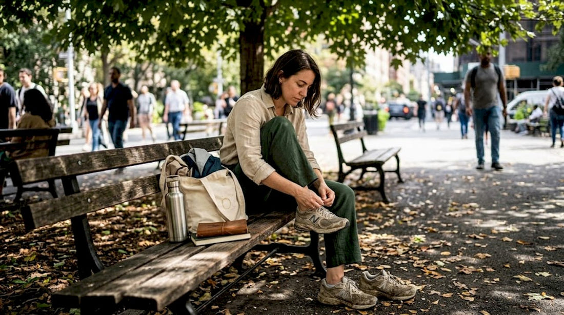 Woman in nature-inspired linen and hemp clothing